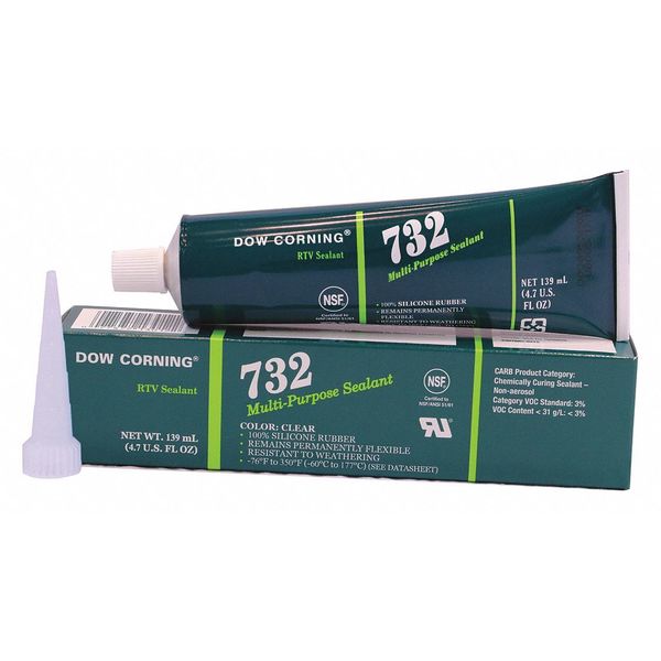 Multi-Purpose Sealant, 4.7 oz, Tube, Clear, Silicone Base