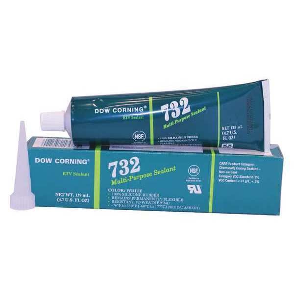 Multi-Purpose Sealant, 4.7 oz, Tube, White, Silicone Elastomer Base