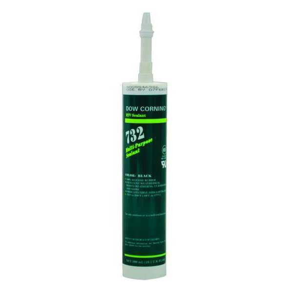 Multi-Purpose Sealant, 10.1 oz, Cartridge, Black, Silicone Elastomer Base