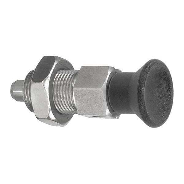 Indexing Plunger D1= 1/4-28, D=3, Style D, Lockout Type w Locknut, Stainless Steel Not Hardened