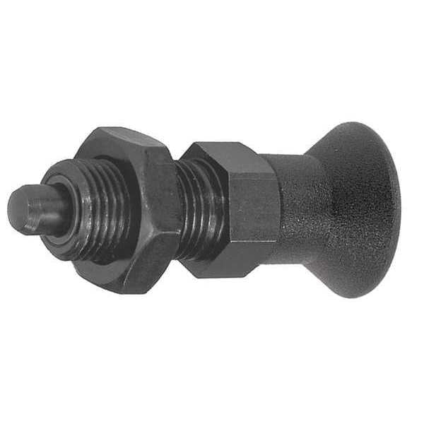 Indexing Plunger D1= M20X1, 5, D=10, Style B, Non-Lockout w Locknut, Steel Hardened, Knob Plastic