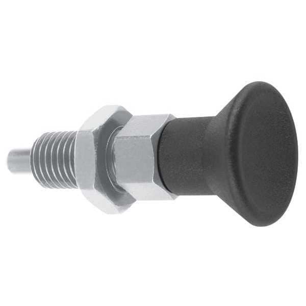 Indexing Plunger, Size: 3, D1= M16X1.5, D=8, Style B, Non-Lockout W. Locknut, SS Not Hardened