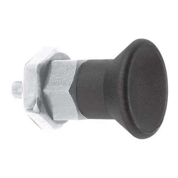 Indexing Plunger, Short, Size: 0, D1= 5/16-24, D=4, Style B, Non-Lockout W. Locknut, SS Pin Not Hard