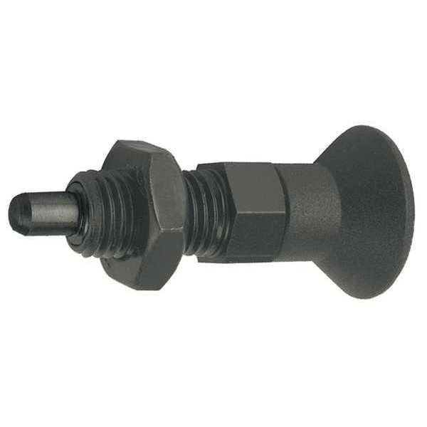 Indexing Plunger, Size: 1, D1= M10X1, D=5, Style B, Non-Lockout W. Locknut, Pin Hardened