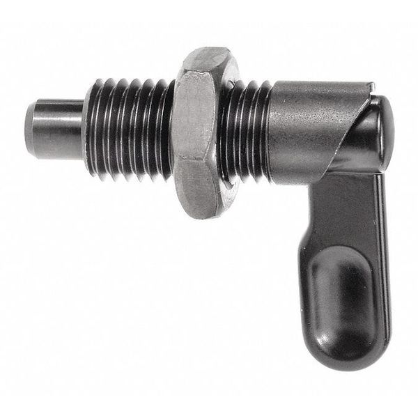 Indexing Plunger, Cam-Action, D=6, D1= M16X1.5, Steel, Style D, With Locknut, Grip Powder Coated