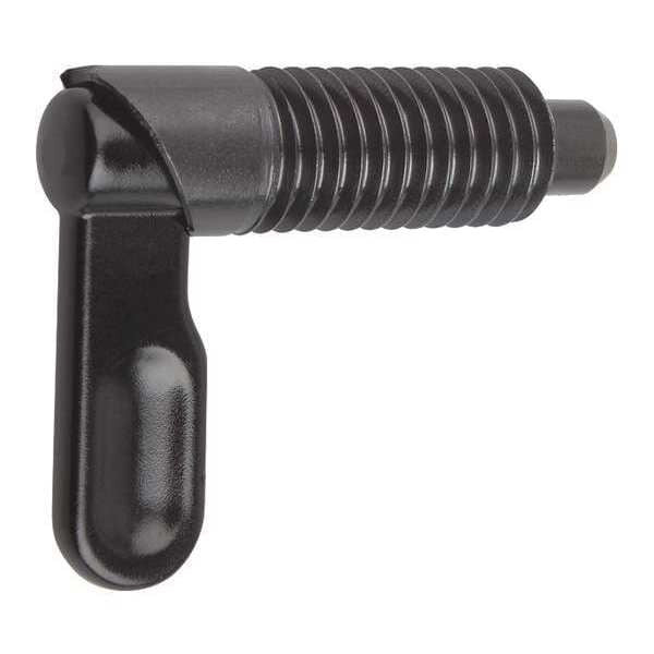 Indexing Plunger, Cam-Action, D=10, D1= M16X1.5, Steel, Style C, Without Locknut, Grip Powder Coated