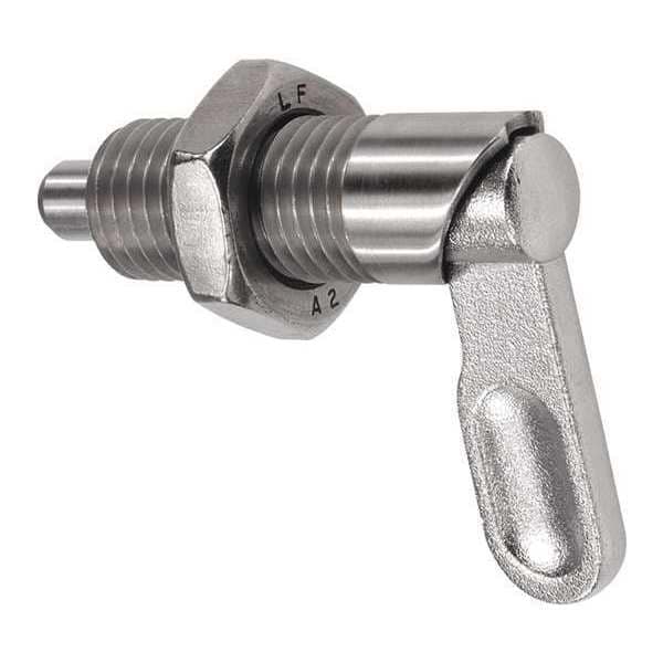 Cam-Action Indexing Plunger, Stainless Steel, D=12, D1= M20X1.5, Form: B, With Locknut