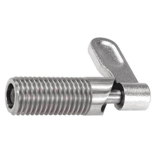 Cam-Action Indexing Plunger, Stainless Steel, D=6, D1= 3/8-24, Form: B, Without Locknut