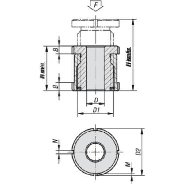 Leveling Set, Standard, D=4, 5 Carbon Steel, D2= 25