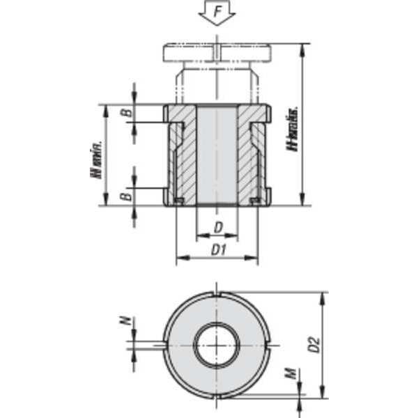 Leveling Set, Standard, D=6, 6 Stainless Steel, D2= 32