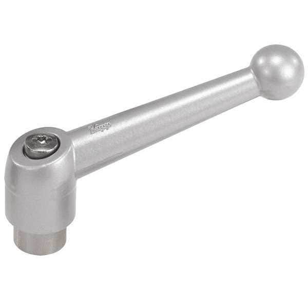 Adjustable Handle, Size: 3 5/16-18 Zinc, Silver Metallic, Comp: Stainless Steel