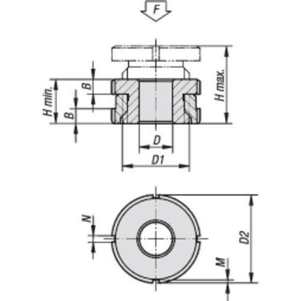Leveling Set, Low Version, D=13, 5 Stainless Steel, D2= 45