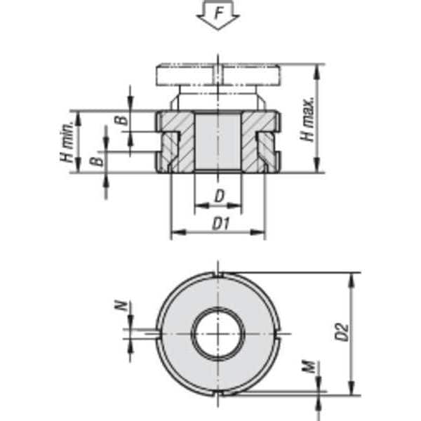 Leveling Set, Low Version, D=17, 5 Stainless Steel, D2= 58