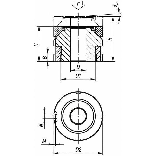 Leveling Set With Spherical Washer, D=33 Stainless Steel, D2= 70