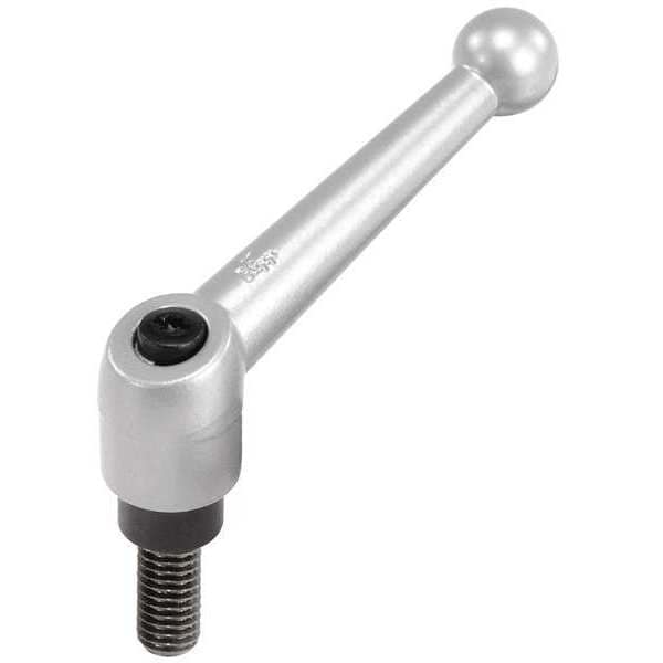 Adjustable Handle, Size: 2 1/4-20X50 Zinc, Silver Metallic, Comp: Steel