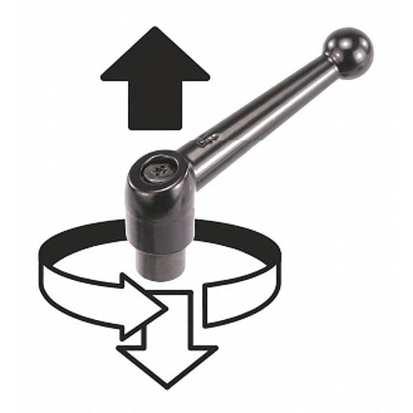 Adjustable Handle, Size: 4 M12X30 Zinc, Silver Metallic, Comp: Stainless Steel