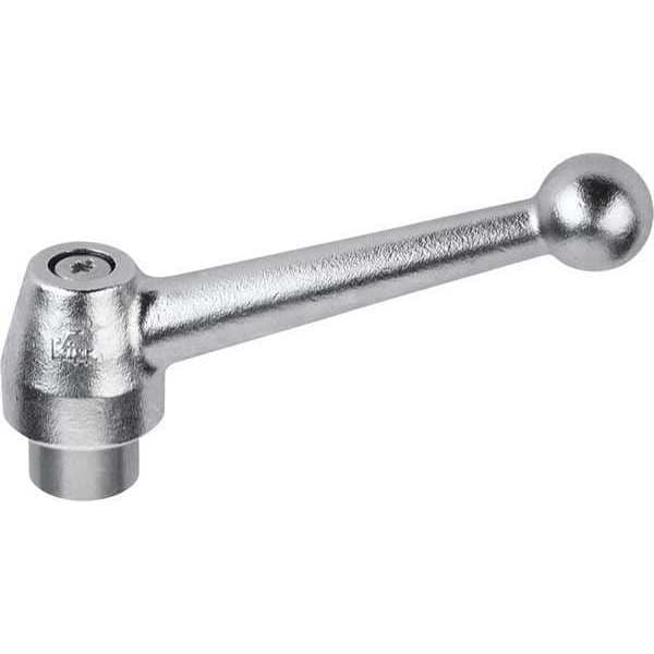 Adjustable Handle, Ball Style, All Stainless Steel, Size: 1, 3/8-16, Electropolished