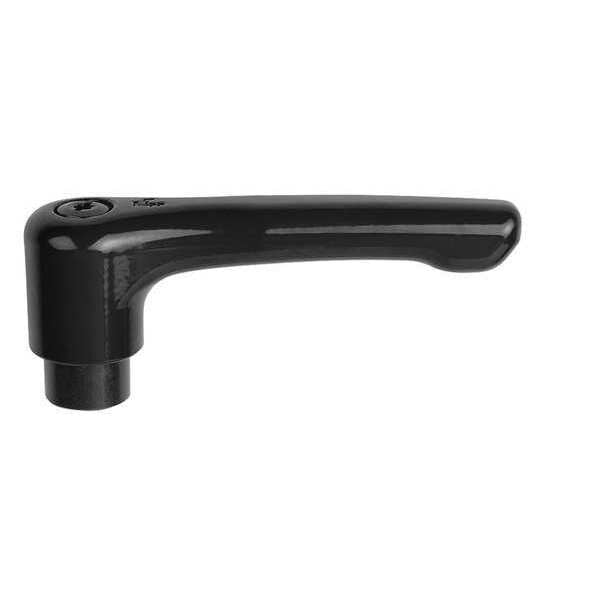 Adjustable Handle, Low Profile, Size: 3, 3/8-16, Zinc, Black Satin, Comp: Steel