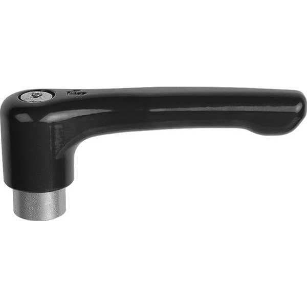 Adjustable Handle, Low Profile, Size: 2, M08 Zinc, Black Satin, Comp: Stainless Steel