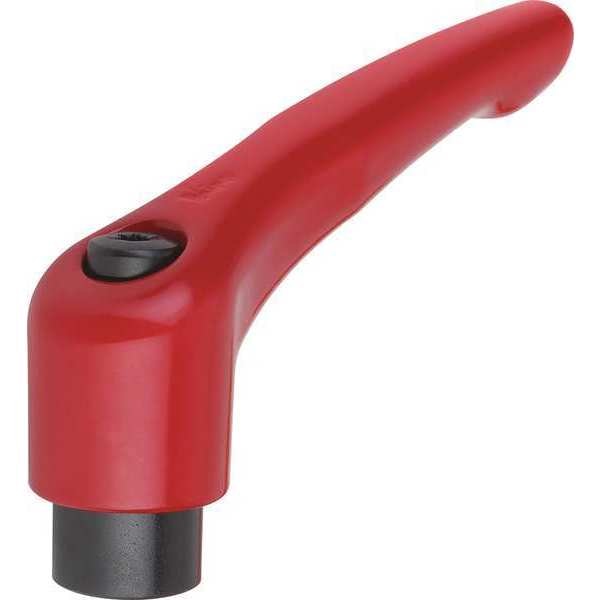 Adjustable Handle, Modern Design, Sz. 5, 5/8-11, Die Cast Zinc Red RAL 3003, Comp: Steel