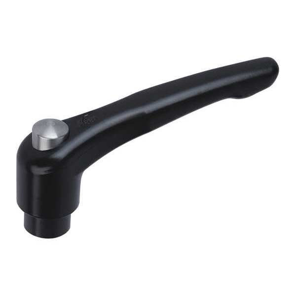 Adjustable Handle, Mod. Design, Protective Cap Sz. 3, 3/8-16, Cast Zinc Black Satin, Comp: Steel