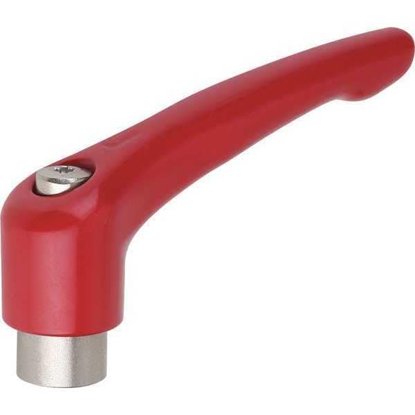 Adjustable Handle, Size: 4 3/8-16, Zinc Red RAL 3003, Comp: Stainless Steel