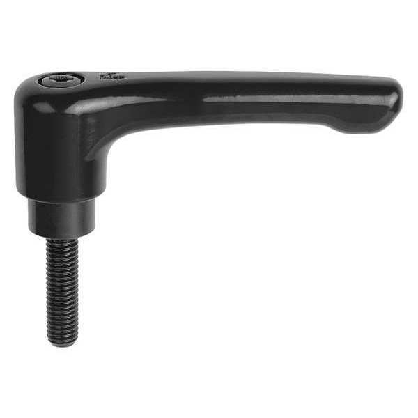 Adjustable Handle, Low Profile, Size: 2, M10X45, Zinc, Black Satin, Comp: Steel
