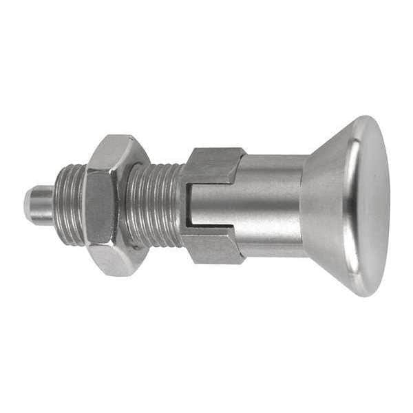 Indexing Plunger, All SS, Size: 4 D1= 3/4-16, D=12, Style D Lockout Type W Locknut, Pin Hard