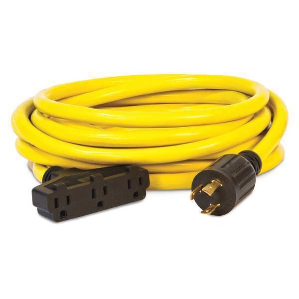 Generator Power Cord, Cord 25 ft., Plastic