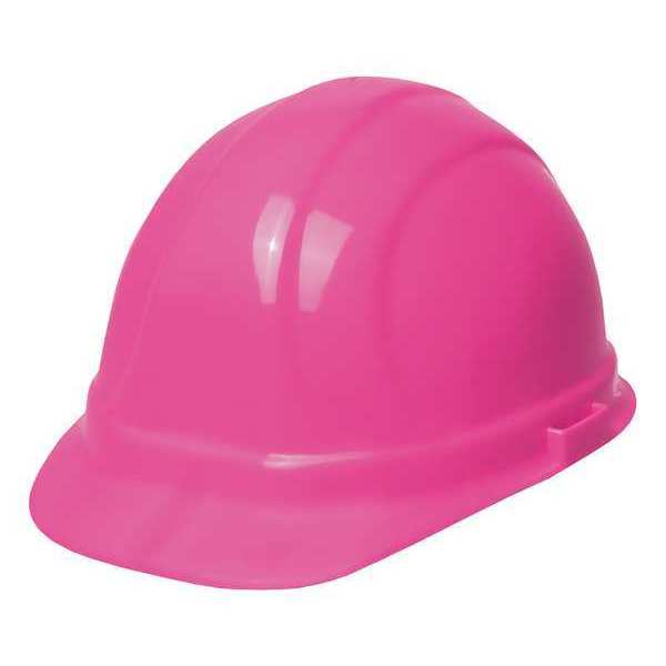 Front Brim Hard Hat, Type 1, Class E, Ratchet (6-Point), Hi-Vis Pink
