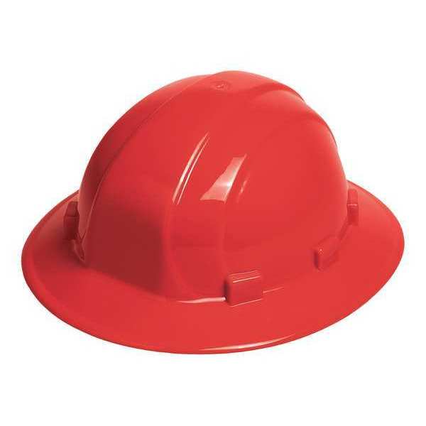 Full Brim Hard Hat, Type 1, Class E, Pinlock (6-Point), Red