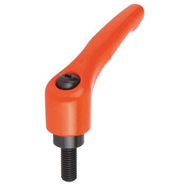 Adjustable Handle, Modern Design, Sz. 2, 5/16-18X30, Die Cast Zinc Orange RAL 2004, Comp: Steel