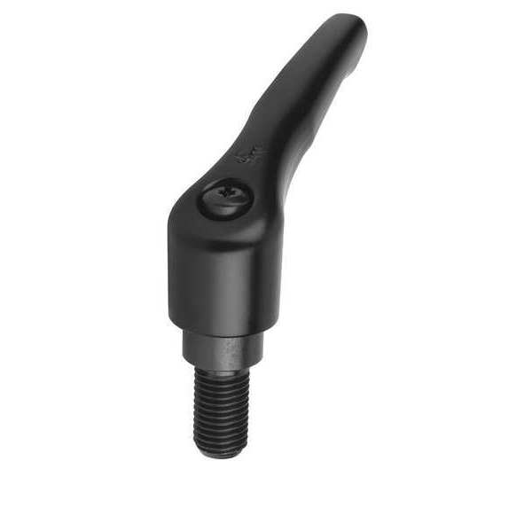 Adjustable Handle, Modern Design, Sz. 0, 10-24X40, Die Cast Zinc Black Satin, Comp: Steel
