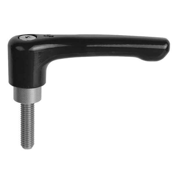Adjustable Handle, Low Profile, Size: 3, 5/16-18X60 Zinc, Black Satin, Comp: Stainless Steel