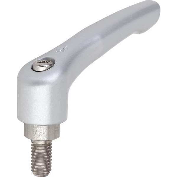 Adjustable Handle, Size: 3 M10X25, Zinc Silver Metallic, Comp: Stainless Steel
