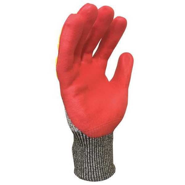 Hi-Vis Cut Resistant Impact Coated Gloves, 3 Cut Level, Nitrile, 2XL, 1 PR