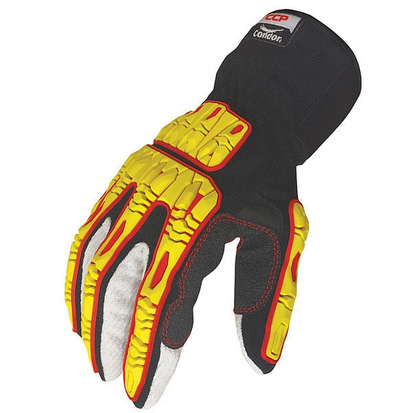 Impact Gloves, Size 3XL, Black/Yellow, PR