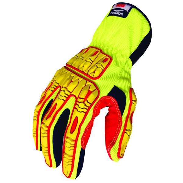 Impact Gloves, Size 2XL, Yellow, PR