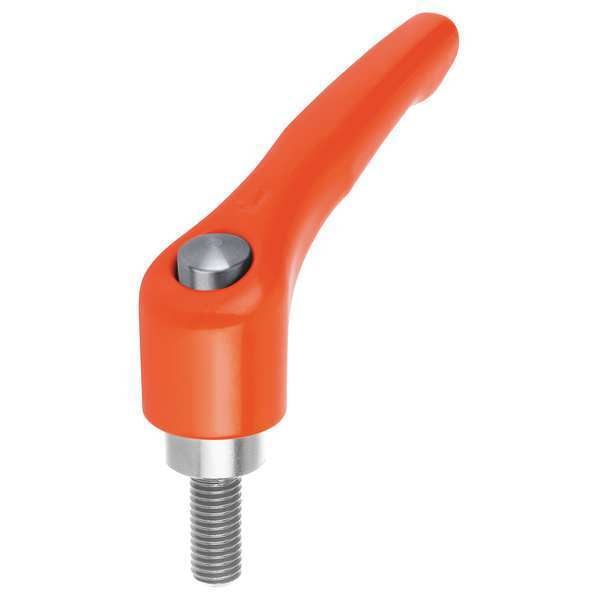Adjustable Handle With Protective Cap, Size: 2 1/4-20X40, Zinc Orange RAL2004, Comp: Stainless Steel