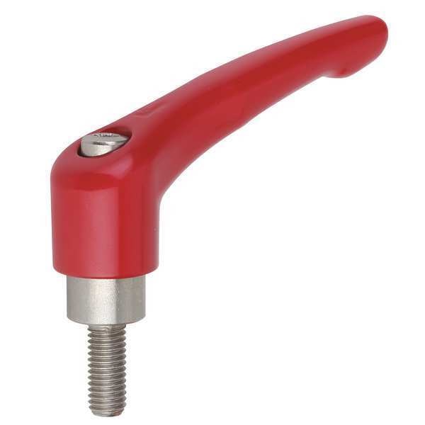 Adjustable Handle, Size: 2 M10X40, Zinc Red RAL 3003, Comp: Stainless Steel