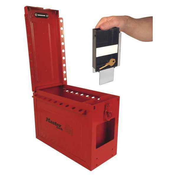 Group Lockout Box, Red, 9-1/16