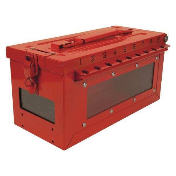 Group Lockout Box, Red, 5-43/64