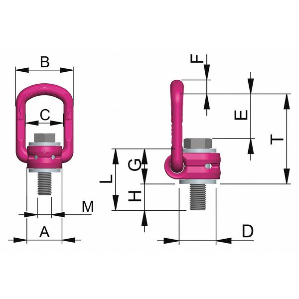 Hoist Ring, Bolt-On, 1385 lb. Load Limit