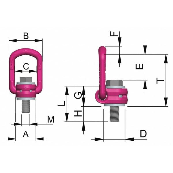 Hoist Ring, Bolt-On, 1980 lb. Load Limit