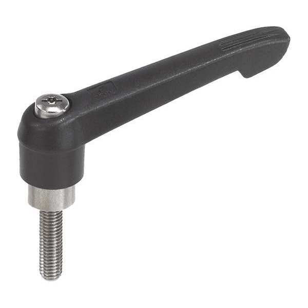 Adjustable Handle Size: 5 5/8-11X30, Plastic Black RAL 7021, Comp: Stainless Steel
