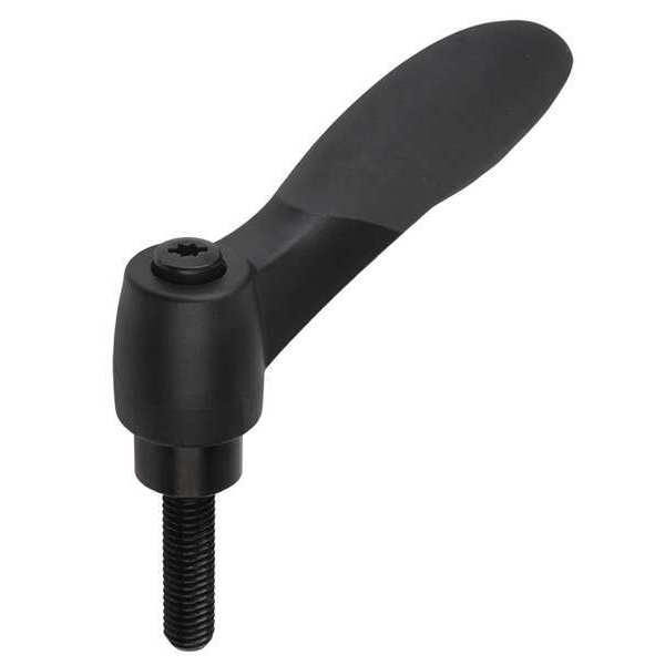 Adjustable Handle, Soft Touch, Size: 2 5/16-18X35 Plastic, Black RAL 7021, Comp: Steel