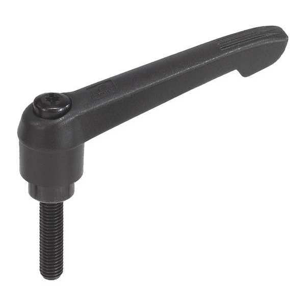 Adjustable Handle Size: 5, 5/8-11X25, Plastic, Black RAL 7021, Comp: Steel