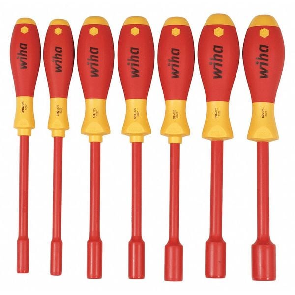 Nut Driver Set, 7 pcs., SAE, Insulated