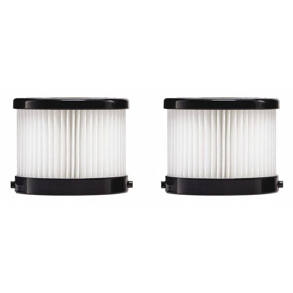 Cartridge Filter, Fits Milwaukee 0882-20/M18 Vacuum Models, HEPA, 2 Pack