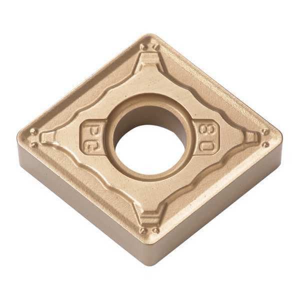 Diamond Turning Insert, Diamond, 1/2 in, CNMG, 80  Degrees, 1/64 in, Carbide
